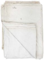 Two 19th century linen sheets with Queen Caroline (1768-1821) monogram.