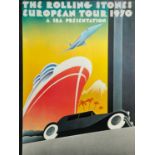 Original The Rolling Stones poster European Tour 1970.