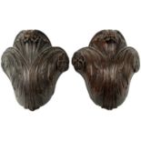Walnut carved "knee caps"
