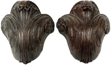 Walnut carved "knee caps"