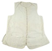 An 18th century gentleman's whitework waistcoat of fine corded quilting