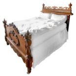 A Victorian mahogany 4'6'' bedstead