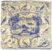 Handkerchief or scarf 'The Aviary or Bird Fancyers Recreation' by J. Laughton