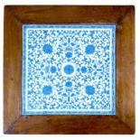 A square Chinese porcelain Ming-style tile