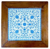 A square Chinese porcelain Ming-style tile