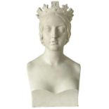 After John Gibson 1791 - 1866, a plaster portrait bust of the young Queen Victoria