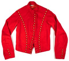 A red wool jacket of regimental style