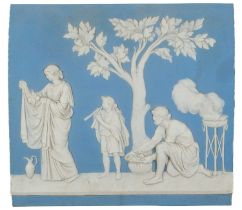 A Wedgwood 18th-century blue jasper panel