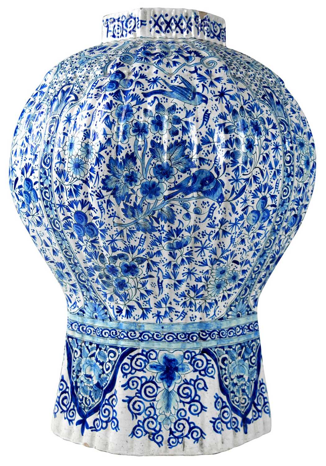 A Dutch Delft large blue and white vase