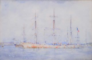 Henry Scott TUKE (1858-1929) Clippers at anchor, Carrick Roads