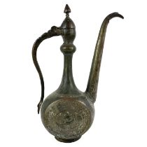 A Persian tinned copper ewer, 18th/19th century.