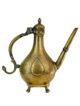 A Mughal brass ewer, Deccan, Central India, 18th century,