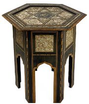 A large Damascus marquetry occasional table, Syria, late 19th century.