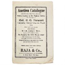 Raja & Co Auction Catalogue. The Property of C. G. Stewart Commanding Allahabad Independent Brigade,