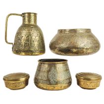 A Mamluk Revival brass bowl, Egypt or Syria, 19th century.