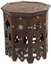 A Syrian hardwood octagonal occasional table, 19th century