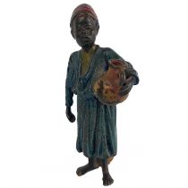 An Austrian cold painted bronze figure of an Arab boy