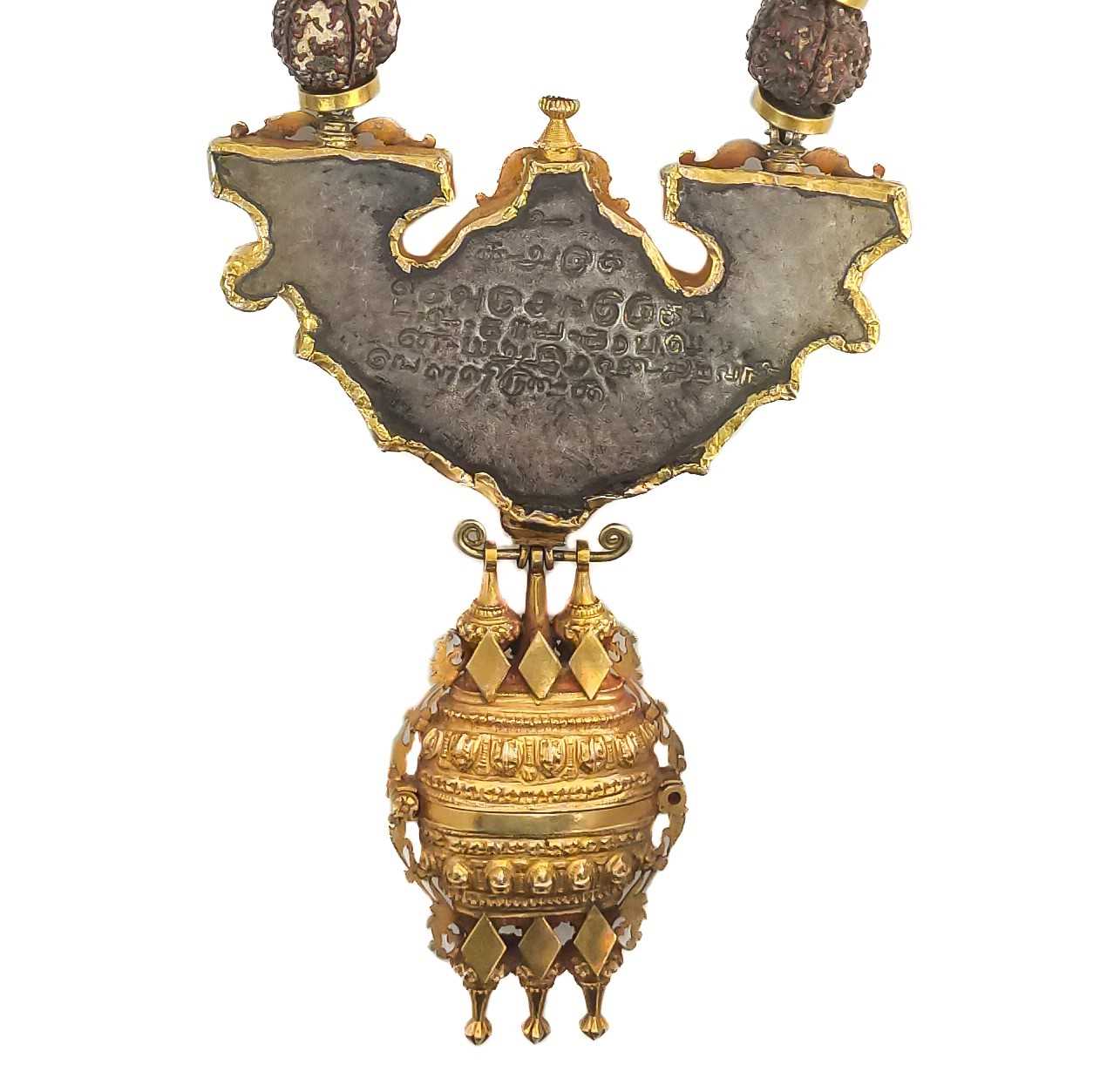 A South Indian Rudrakshamalai high purity gold necklace, Tamil Nadu, 19th century. - Bild 4 aus 6