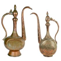 A Persian copper ewer, 19th century.