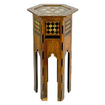 A small Damascus marquetry occasional table, Syria, late 19th century.