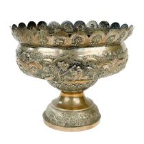 An Indian white metal footed bowl, circa 1900.
