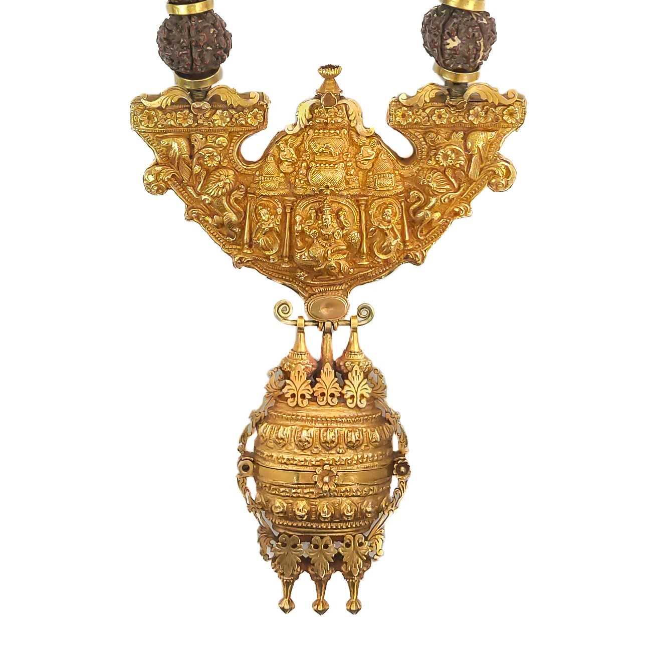 A South Indian Rudrakshamalai high purity gold necklace, Tamil Nadu, 19th century. - Bild 3 aus 6