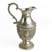 An Indian silver pedestal cream jug.