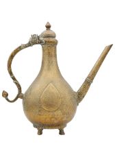 A Mughal brass ewer, Deccan, Central India, 18th century,