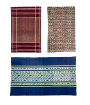 Three handwoven cotton Ikats.