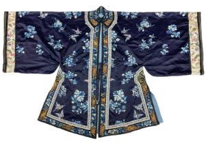 A Chinese silk embroidered robe, 19th century.