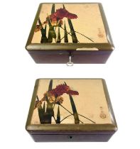 Two matching Japanese lacquer boxes, early 20th century.