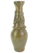 A Chinese celadon stoneware vase, Song style.