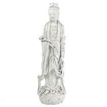 A Chinese blanc de chine figure of Guanyin, 19th century.