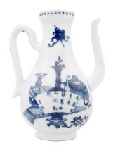A Chinese blue and white water jug, Kangxi (1662-1722).