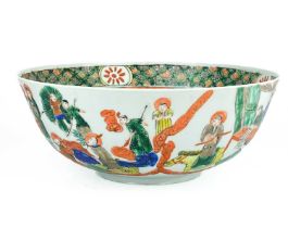 A Chinese famille verte porcelain bowl, Kangxi mark.