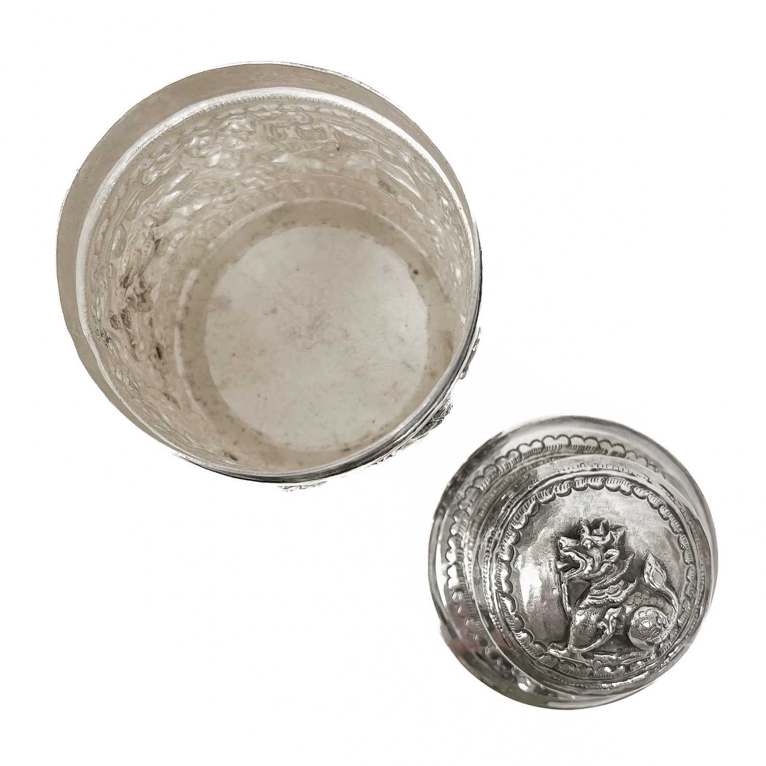 Two Burmese silver lidded cannisters, mid 20th century - Image 18 of 25