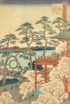 A Japanese woodblock print, by Utagawa Hiroshige (1797-1858).