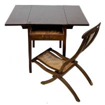 A 19th century walnut folding campaign style chair.