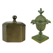 A Regency bronze pastille burner and cover.