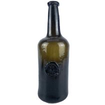 An early 19th century sealed wine bottle, crested Edgcumbe.