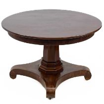 A Victorian mahogany circular pedestal dining table.