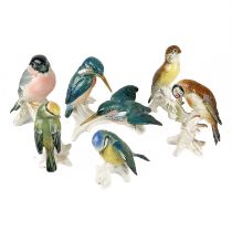 A collection of Carlens ceramic birds.