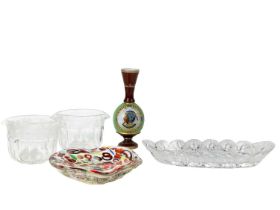 A pair of Victorian cut glass wine glass rinsers.