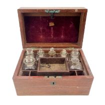 A late 19th century mahogany apothecary box.