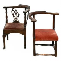 A George III provincial elm corner chair.