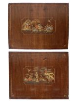 A pair of chinoiserie wooden panels.