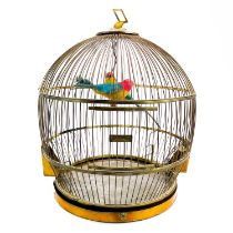 A brass hanging wire birdcage by Genykage.