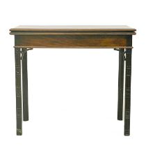 A 19th century mahogany fold over card table in the Chippendale manner.