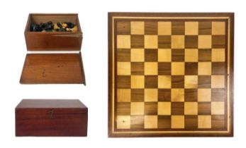 A boxwood and ebony chess set.