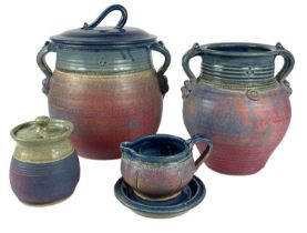 A collection of St. Agnes pottery.